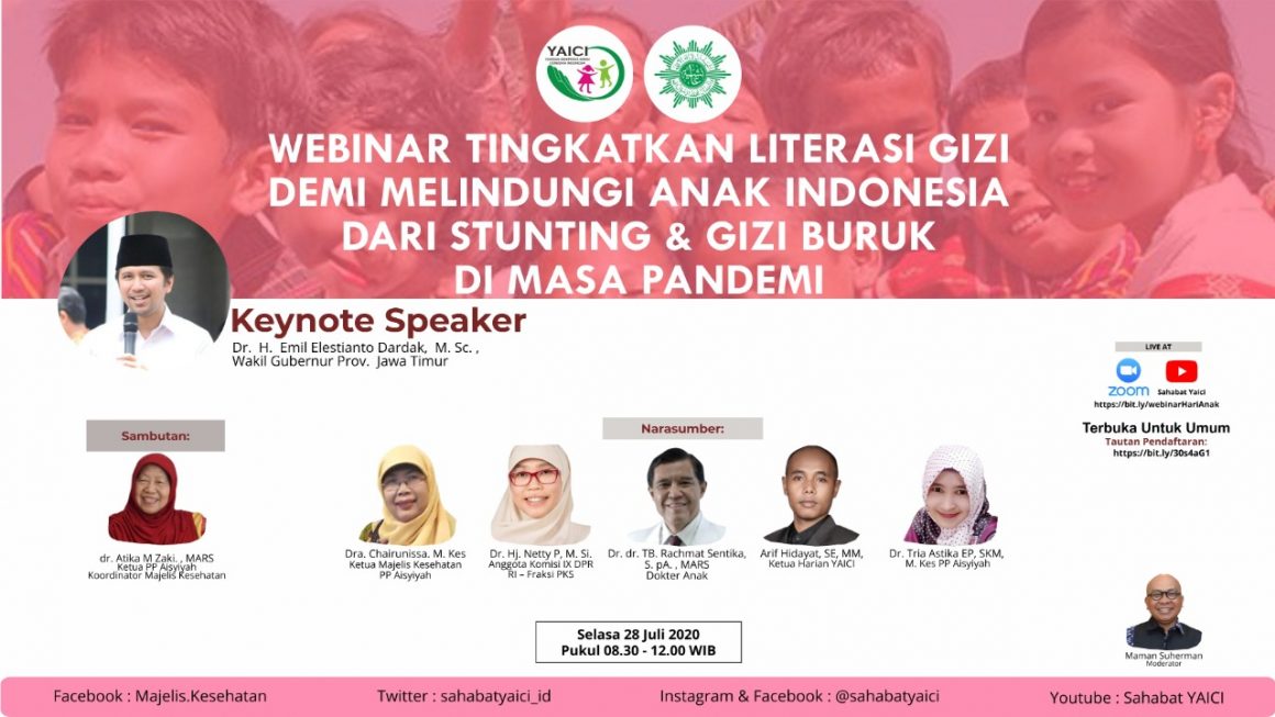 Webinar PP ‘Aisyiah – YAICI : Peningkatan Literasi Gizi Aspek Penting Pengentasan Stunting di Indonesia